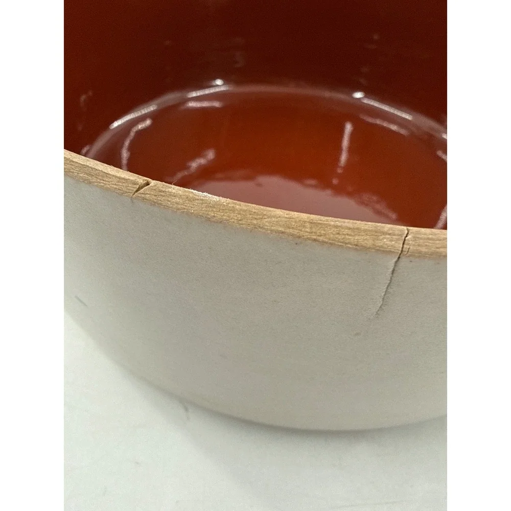 Vintage Fruit Tree Stoneware Casserole Dish with Yellow‎ Lid and Side Handles